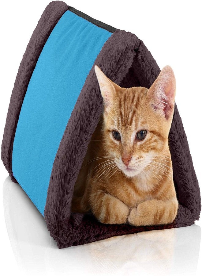 Fluffy's Winter Warm Cat Cave House Pet Bed Pet Dog House (Sky Blue), Sky Blue, Medium, 774 Gram